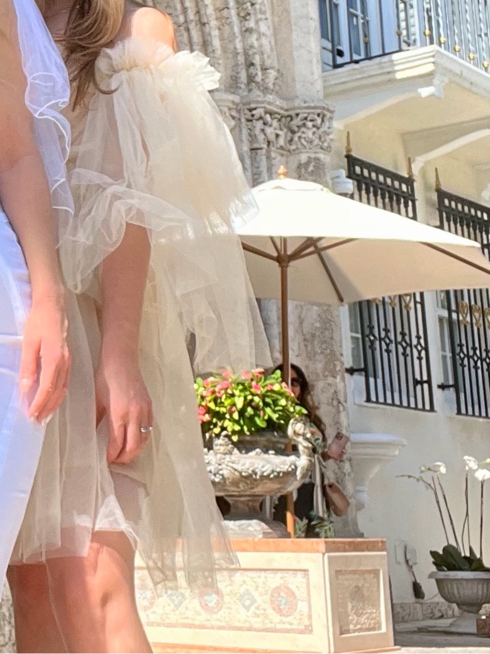 ROMWE Beige Off-Shoulder Tulle Mini Dress - Picture 4 of 4